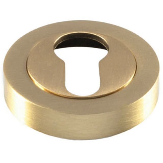 Loops 50mm Euro Profile Round Escutcheon Concealed Fix Satin Brass Keyhole Cover Metallics unisex