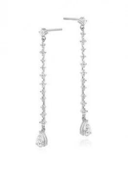 Beaverbrooks Silver Cubic Zirconia Drop Earrings