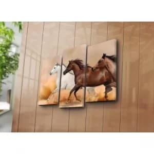 3PATK-49 Multicolor Decorative Canvas Painting (3 Pieces)
