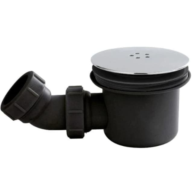 HUDSON REED Hudson Reed - Black 90mm Fast Flow Shower Tray Waste with Chrome Cover STW007