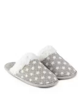 TOTES Popcorn Memory Foam Star Mule Slipper - Grey, Size 5, Women
