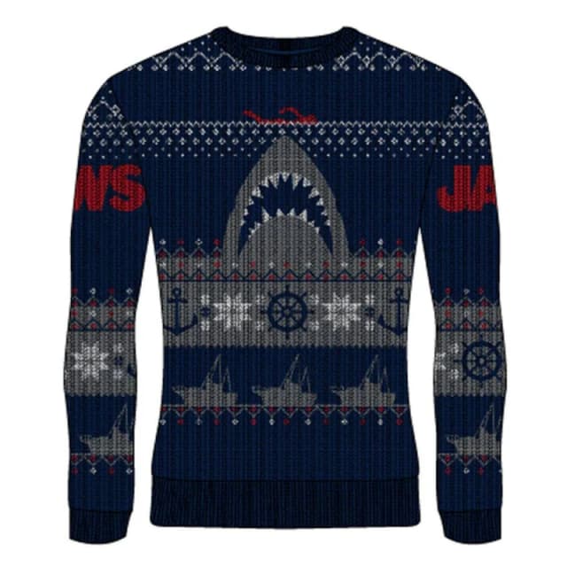 Jaws Mens Quint's Shark Fishing Sweatshirt in Navy Size: Small Navy Male S