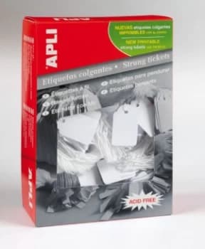 Value Apli Strung Tickets 28x43mm White (PK500)