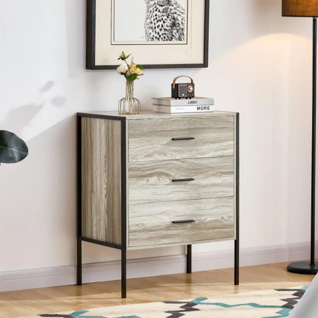 Lassic Vida Designs Brooklyn 3 Drawer Chest Grey unisex 3 Drawer