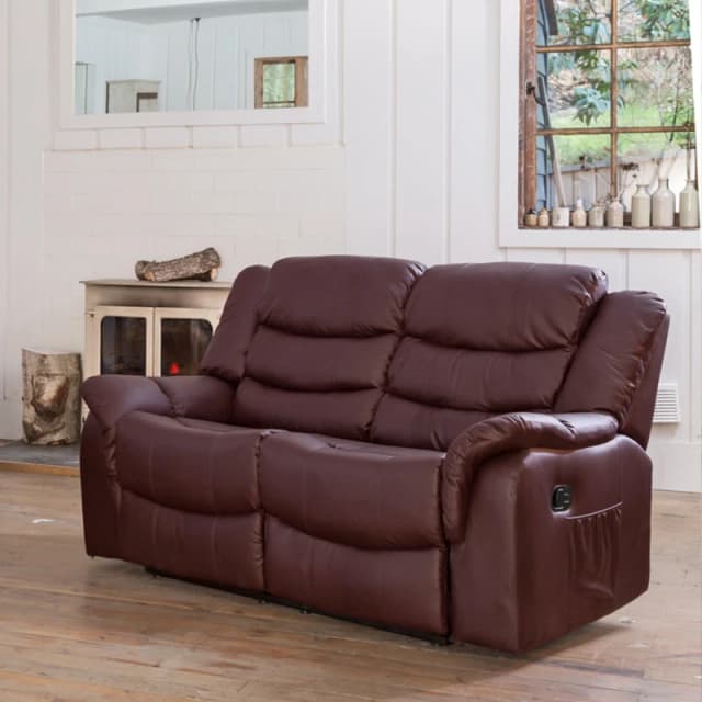 Artemis Home Almeira 2 Seat Recliner Sofa in Burgundy Burgundy Unisex