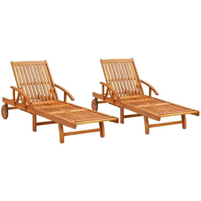 VIDAXL Sun Loungers 2 pcs Solid Acacia Wood Vidaxl 3077329