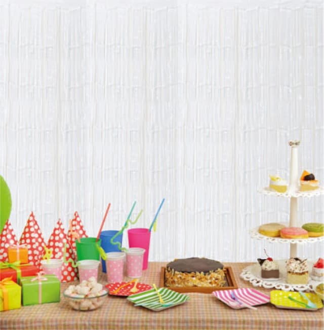 CHEETAHL White Foil Fringe Shimmer Tinsel Curtain Party Event Backdrop 1m Wide x 2.5m Drop ELV-755127