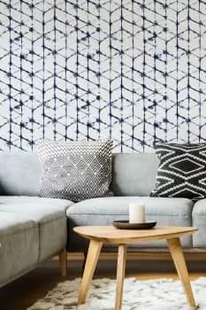 Superfresco Easy Indigo Tie Dye Blue Geometric Wallpaper