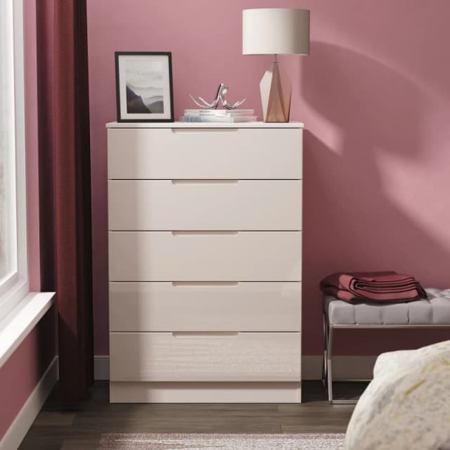 Ready Assembled 2 U Lucca 5 Drawer Chest (Ready Assembled) in Taupe Unisex