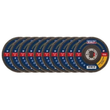 FD115EMIX Assorted Grit Flap Discs Aluminium Oxide 115mm 22mm Bore - Pack of 10 - Sealey