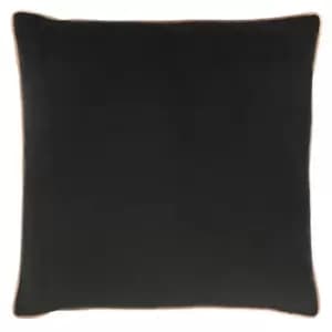 Paoletti Meridian Cushion Cover (55x55cm) (Black/Blush)