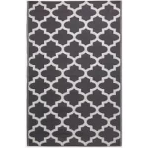Homescapes - Nola Geometric Black & White Outdoor Rug, 120 x 180cm - Black & White