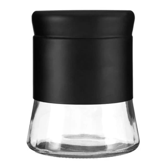 Interiors by Premier Steel Wrap Glass Storage Jar - 800ml Black
