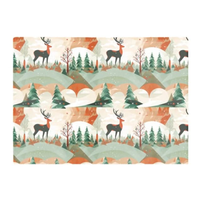 Warren Reed Designer Reindeer On A Snowy Landscape Pattern Glass Chopping Board