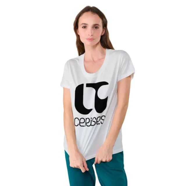 Le Temps des cerises Womens T-Shirt Le Temps des cerises Taolo Blanc Female XS