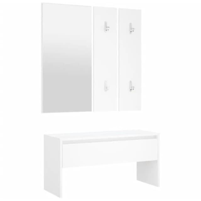 vidaXL Hallway Furniture Set White Engineered Wood, White 808783