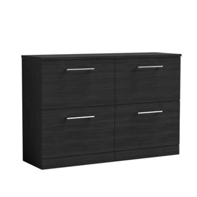 Balterley Level 1200mm Floorstanding 4 Drawer & Worktop Charcoal Black Woodgrain Black Unisex