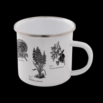 Flowers Enamel Mug - White