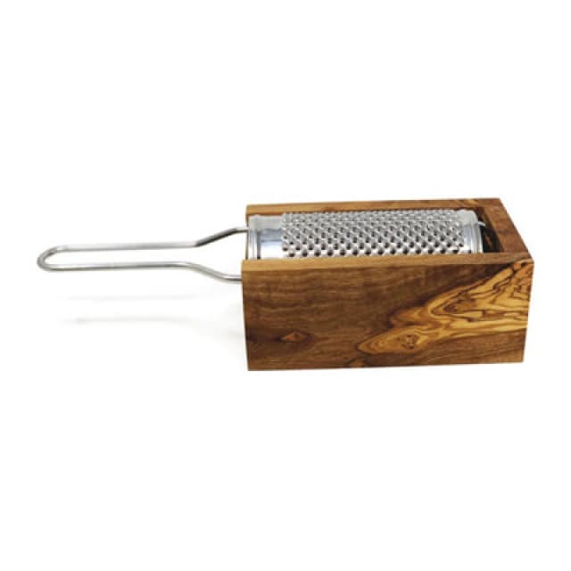 Verano Spanish Ceramics Olive Wood Natural Grained Rustic Kitchen Dining Grater w/ Box (Diam) 11cm Natural unisex