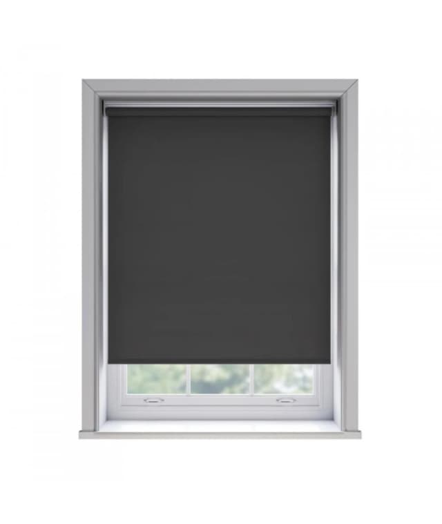New Edge Blinds No Drill Black Thermal Blackout Roller Blind 170cm Drop Size: 125cm Black Unisex 125 cm