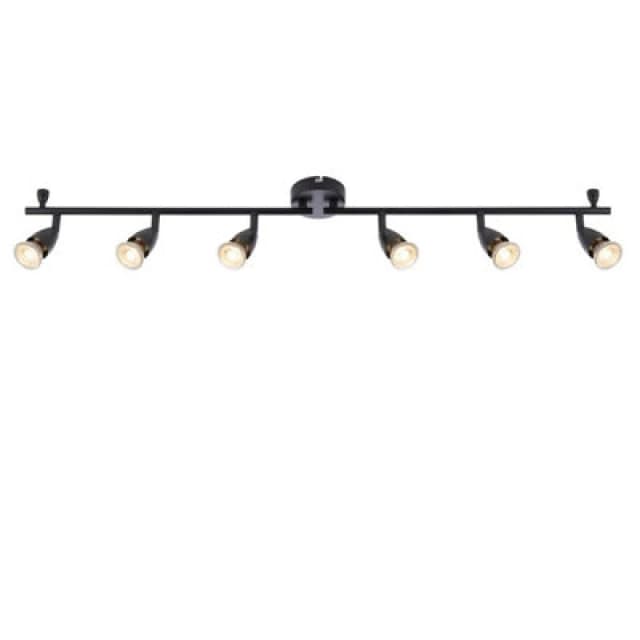 Netlighting Amalfi Ceiling Spotlight Bar 6 Light Matt Black Paint Black