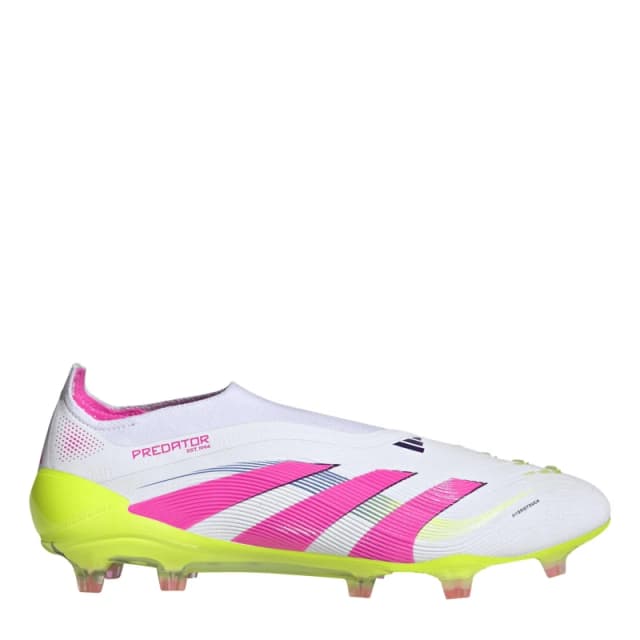 adidas Predator Elite Laceless Firm Ground Football Boots White/Pink male 6 (39.3)