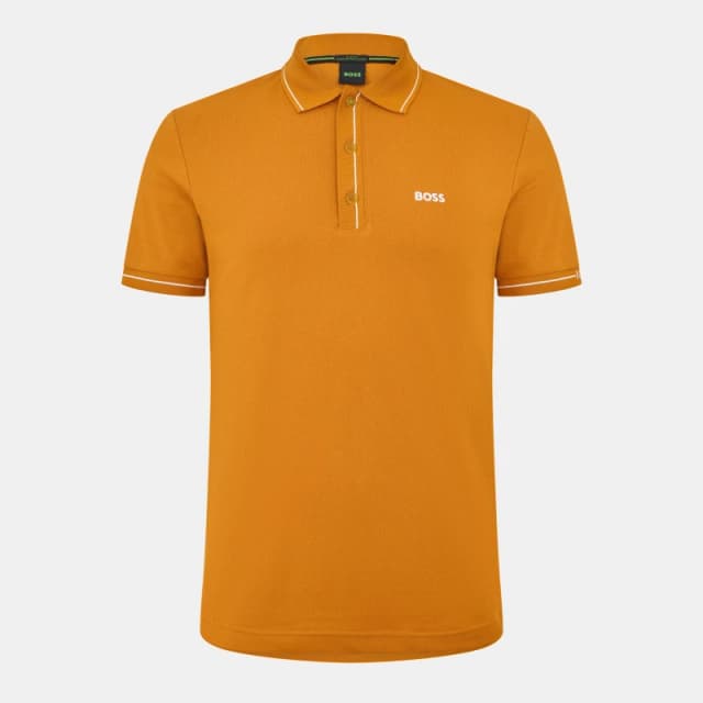 Boss Mens Paule Short-Sleeve Polo Shirt Dark Yellow male S