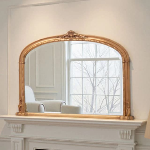Yearn Mirrors Yearn Mirrors Overmantle Mirror Arched 127(w) x 89cm(h) Victorian Mirror in Gold Gold One Size Unisex 0716053067715