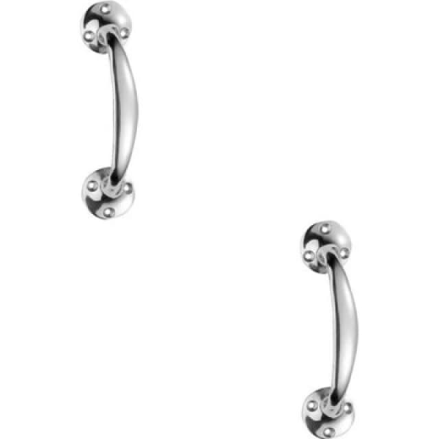 Loops 2x Victorian Bow Shaped Pull Handle 152mm Length 32mm Proj Polished Chrome Multi unisex