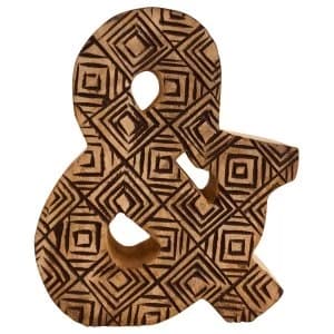 Letter & Hand Carved Wooden Geometric