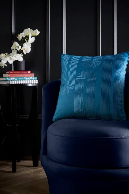 Laurence Llewelyn-Bowen Diva Embroidered 43cm x 43cm Filled Cushion Teal