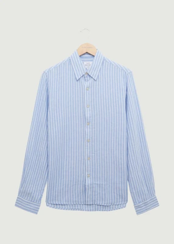 Peter Werth Mens Pappworth LS Shirt in Blue Size: Large Blue Male L