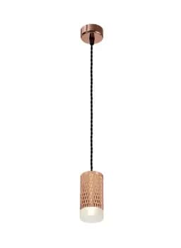 1 Light 11cm Ceiling Pendant Light GU10, Rose Gold, Acrylic Ring