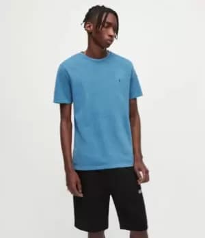 AllSaints Mens Ossage Crew T-Shirt, Shoreline Blue, Size: M