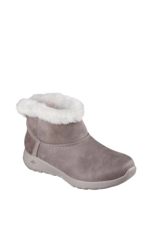 Skechers Womens On-the-GO Joy Cozy Dream Boots in Taupe Size: 4 Taupe Female 4