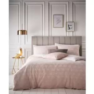 Furn Tessellate Duvet Cover and Pillowcase Set (Super King) (Blush Pink/Gold) - Blush Pink/Gold