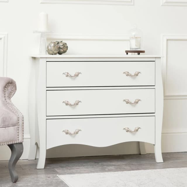Melody Maison Large 3 Drawer Chest Of Drawers - Elizabeth Ivory Range Ivory