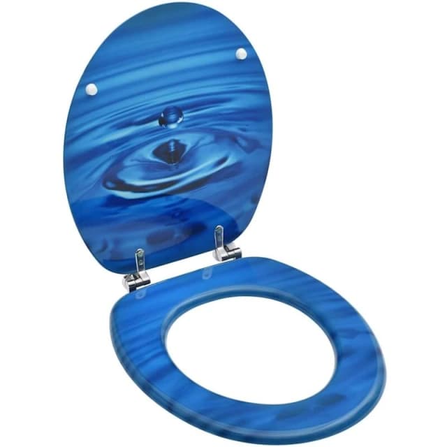 VIDAXL Vidaxl - wc Toilet Seat with Lid mdf Blue Water Drop Design 8720286028513