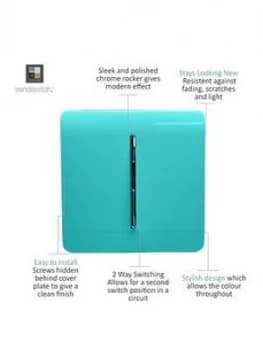Trendiswitch 1G 2W 10 Amp Light Switch Bright Teal