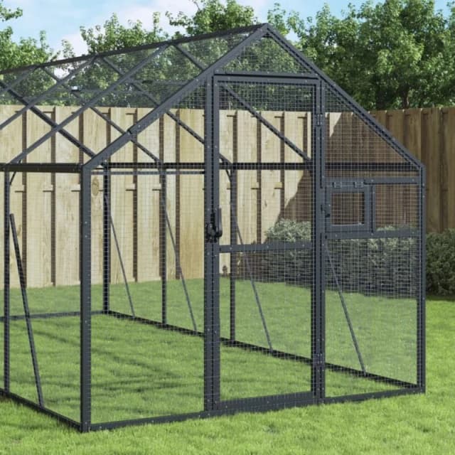 vidaXL Aviary Anthracite 1.79x10x1.85 m Aluminium, Grey 3155806