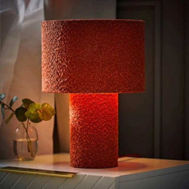 ValueLights ValueLights Ash Warm Rust Full Fabric Boucle Table Lamp with LED Bulb in Burnt Orange Burnt Orange One Size Unisex 5059406070211