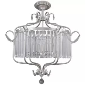 Italux Rinaldo - Classic Hanging Pendant Champagne Silver 6 Light , E14