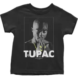 Tupac - Praying Kids 5 Years Toddler T-Shirt - Black