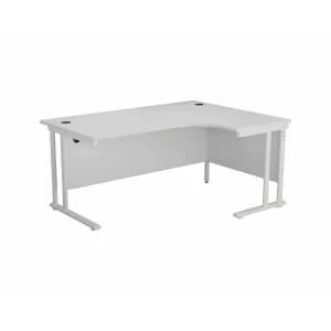 TC Office Start White Cantilever Frame Right Hand Crescent Desk 1800x1200mm, White