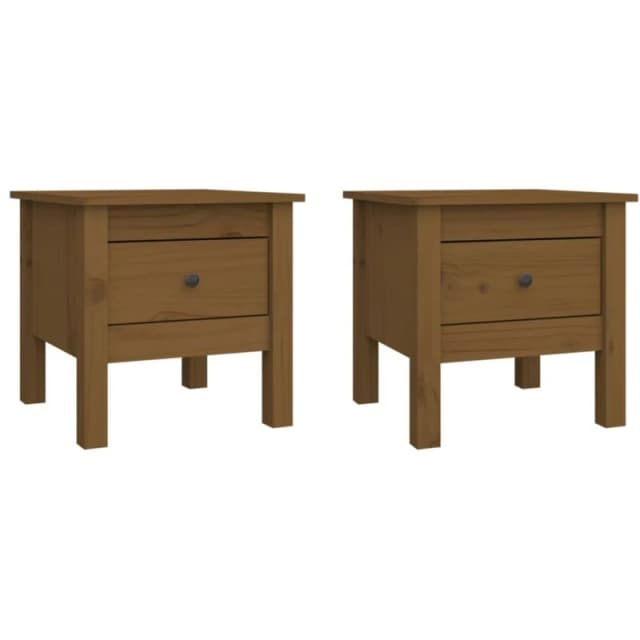 VIDAXL Side Tables 2 pcs Honey Brown 40x40x39cm Solid Wood Pine Vidaxl 8720286922828