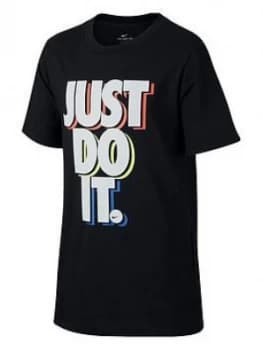 Boys, Nike Unisex Nike Tee Just Do It Stack, Black, Size L, 12-13 Years