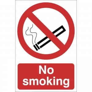 Draper No Smoking Sign 400mm 600mm Standard
