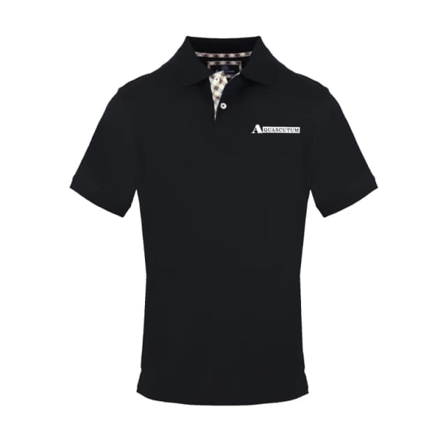 Aquascutum Mens Polo Short Sleeve Polo Shirt Short Sleeve Polos Small Black 54160703350