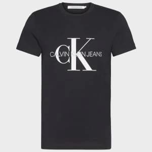 CK Jeans Mens Iconic Monogram T-Shirt - CK Black - XXL