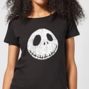 Nightmare Before Christmas Jack Skellington Crinkle Womens T-Shirt - Black